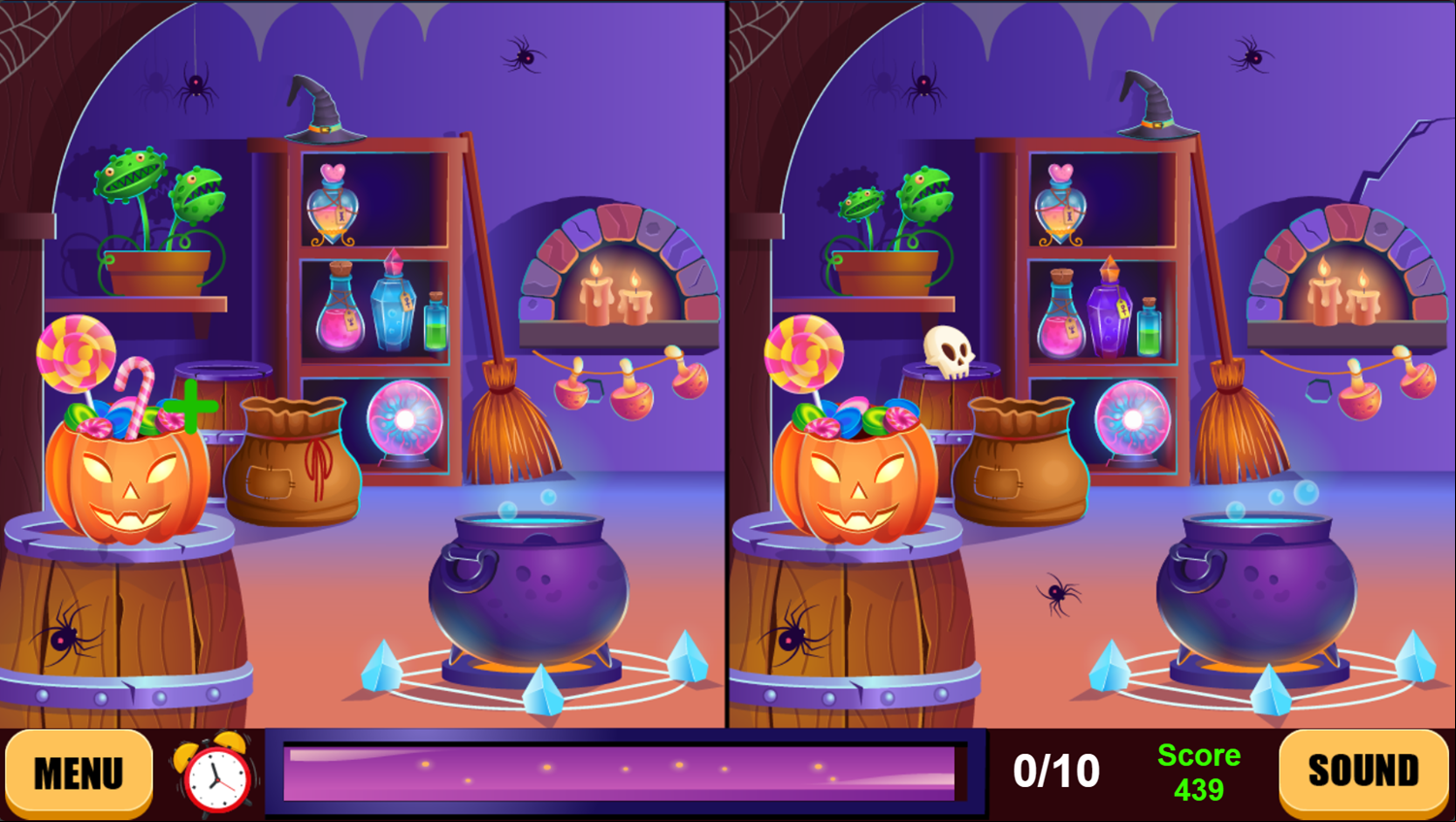 Halloween Spot the Differences Game Final Level Screenshot.