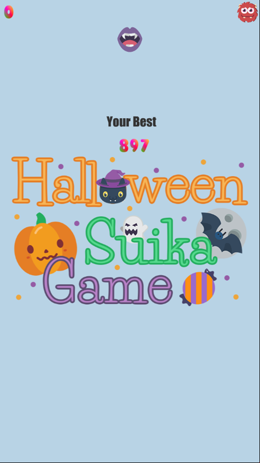 Halloween Suika Game Best Score Screenshot.