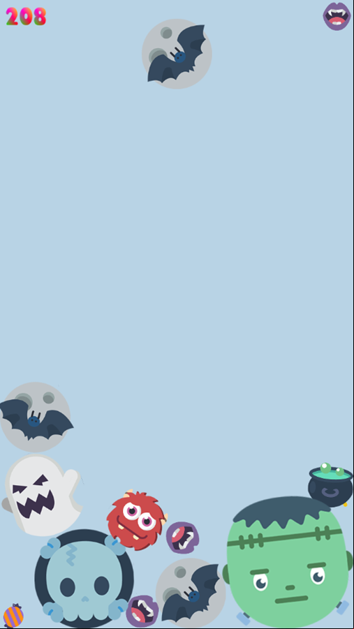 Halloween Suika Game Play Screenshot.