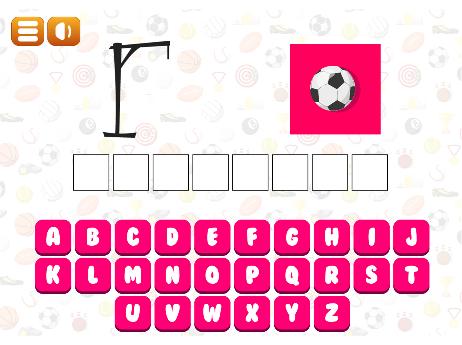 Hangman for Kids Sport Version Game Level Progress Screenshot.