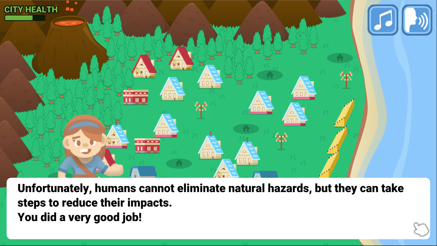 Hazardville Game Over Screen Screenshot.