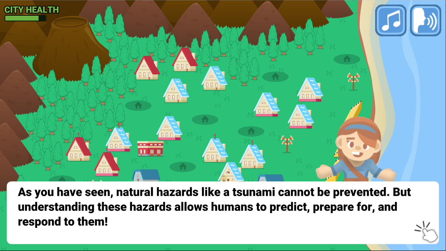 Hazardville Game Preparing for Natural Disasters Screenshot.