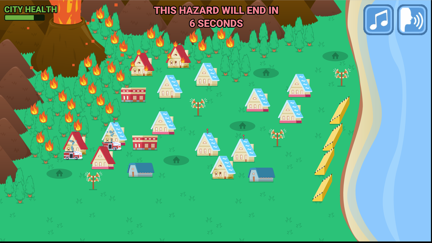 Hazardville Game Volcanic Eruption Screenshot.