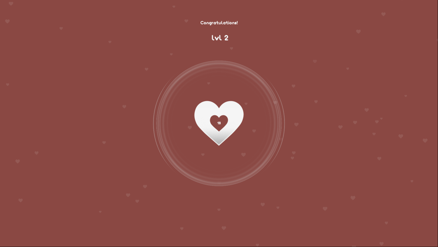 Heartbeat Game Level Up Screenshot.