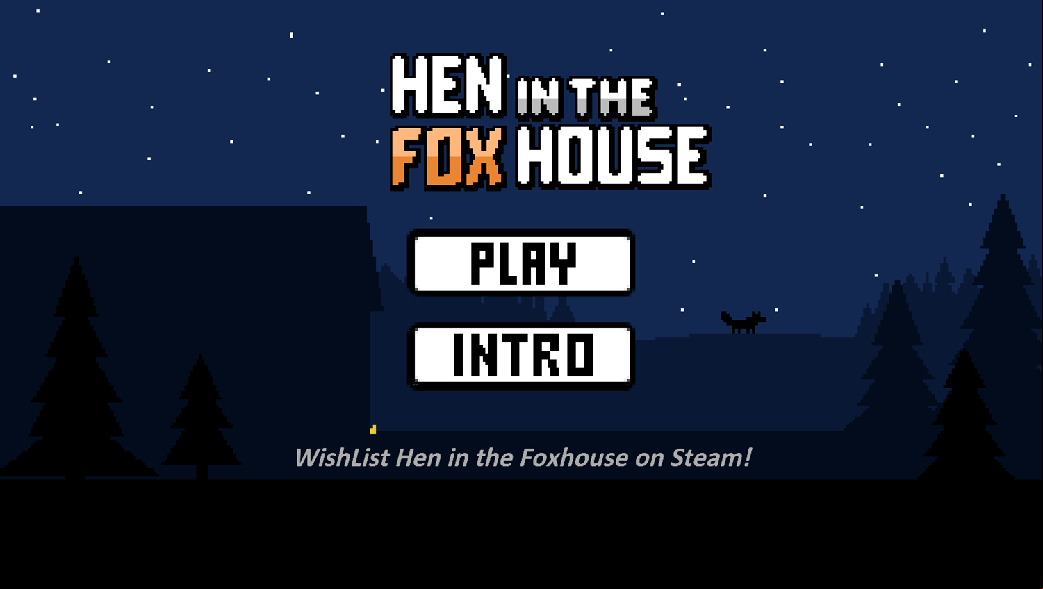 Hen in the Foxhouse Game Welcome Screen Screenshot.