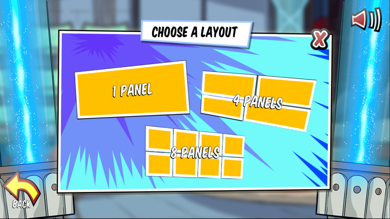 Henry Danger Cartoon Creator Game Choose a Layout Screen Screenshot.