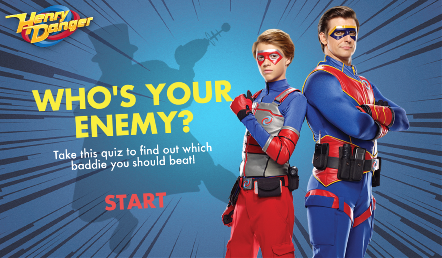 Henry Danger Who's Your Enemy Game Welcome Screen Screenshot.