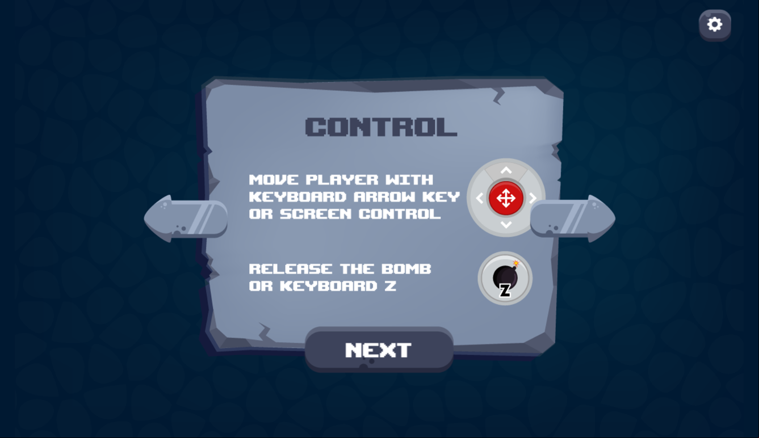 Hero Blaster Game Control Screenshot.