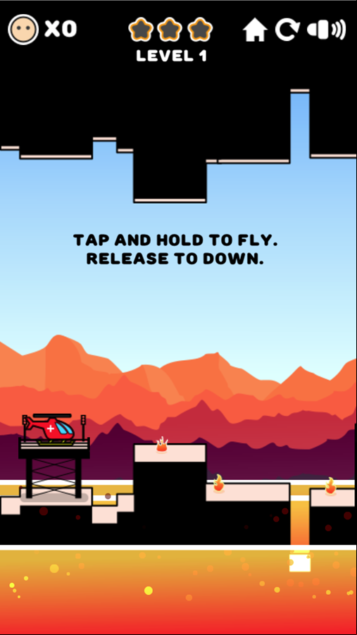 Hero Rescue Helicopter Gameplay Instructions Screen Screenshot.