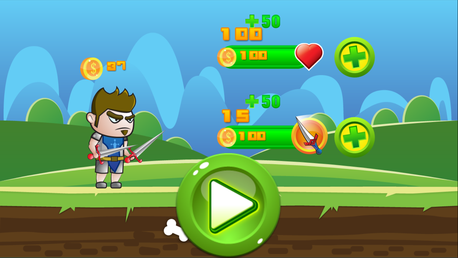 Hero Story Game Upgrades Screenshot.