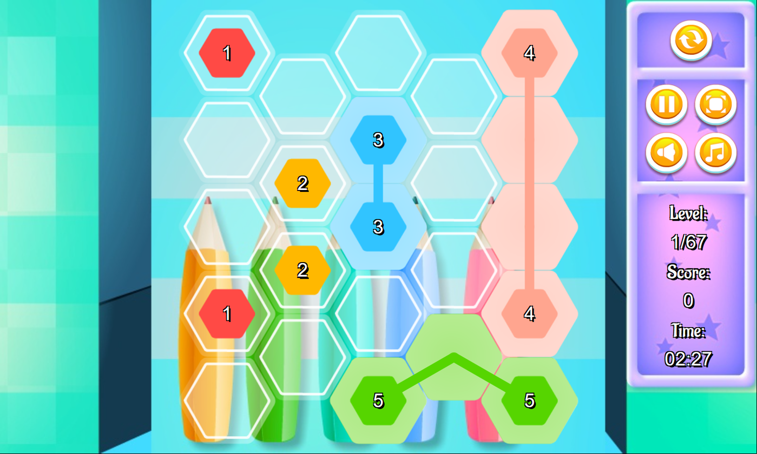 Hex Stream Game Level Play Screenshot.