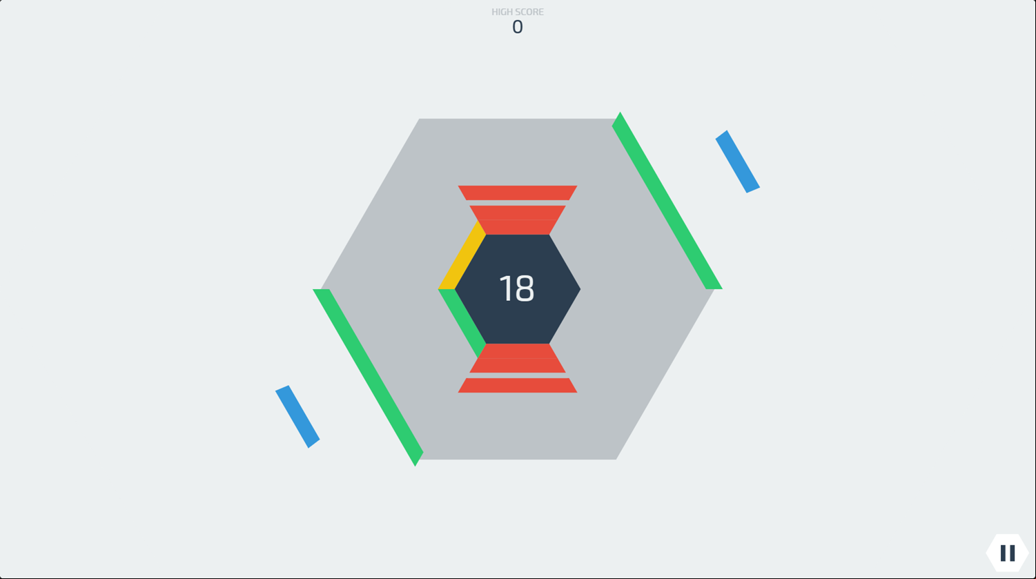 Hextris Game Play Screenshot.