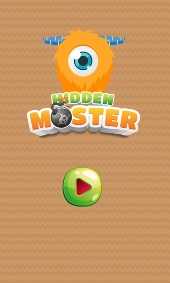 Hidden Monster Game Welcome Screen Screenshot.