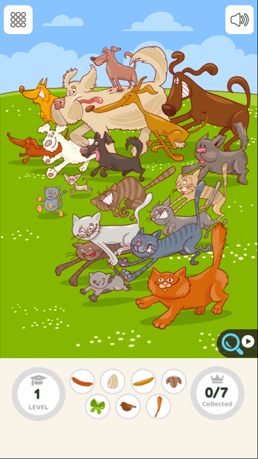Hidden Object Game Level Start Screenshot.