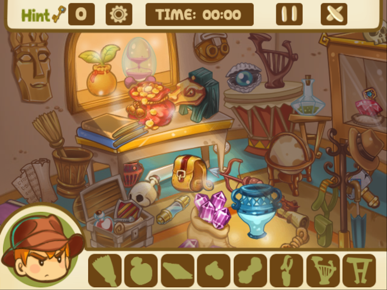 Hidden Objects Mysterious Artifacts Game Level Progress Screenshot.