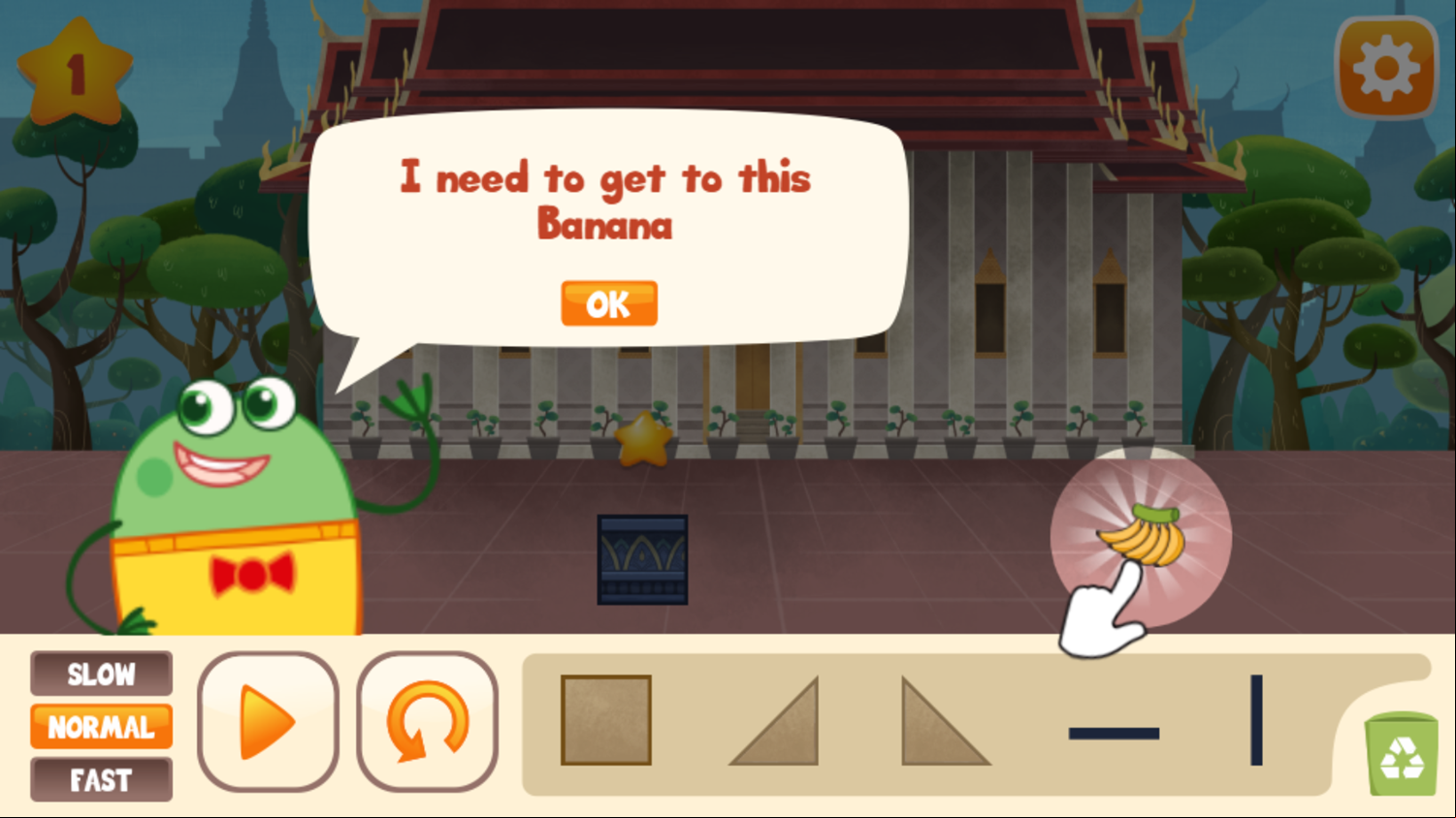 Hogie The Globehopper Adventure Puzzle Game Goal Screenshot.