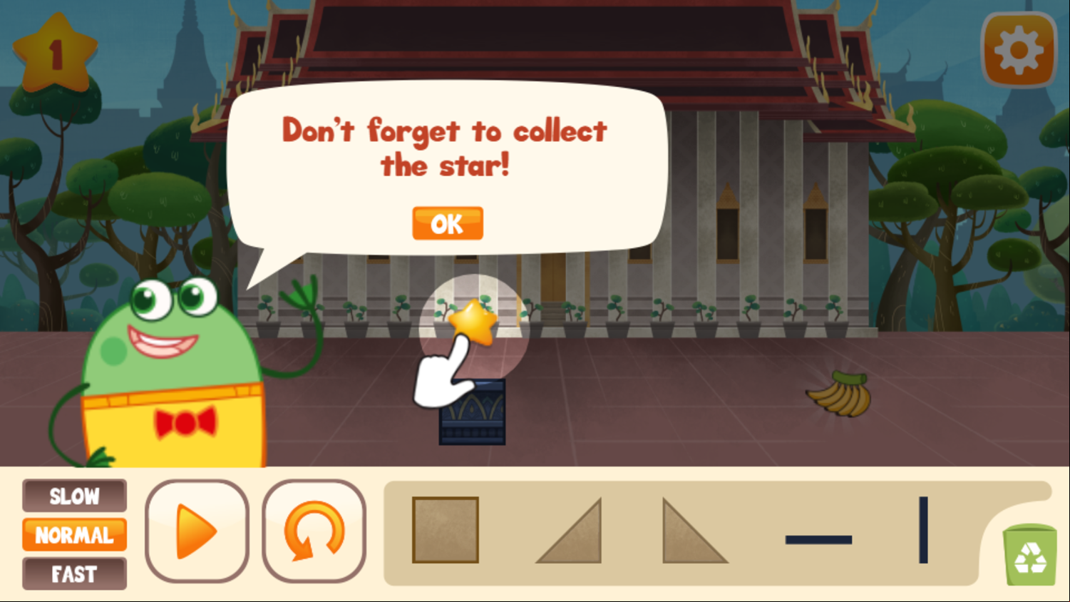 Hogie The Globehopper Adventure Puzzle Game Instructions Screenshot.