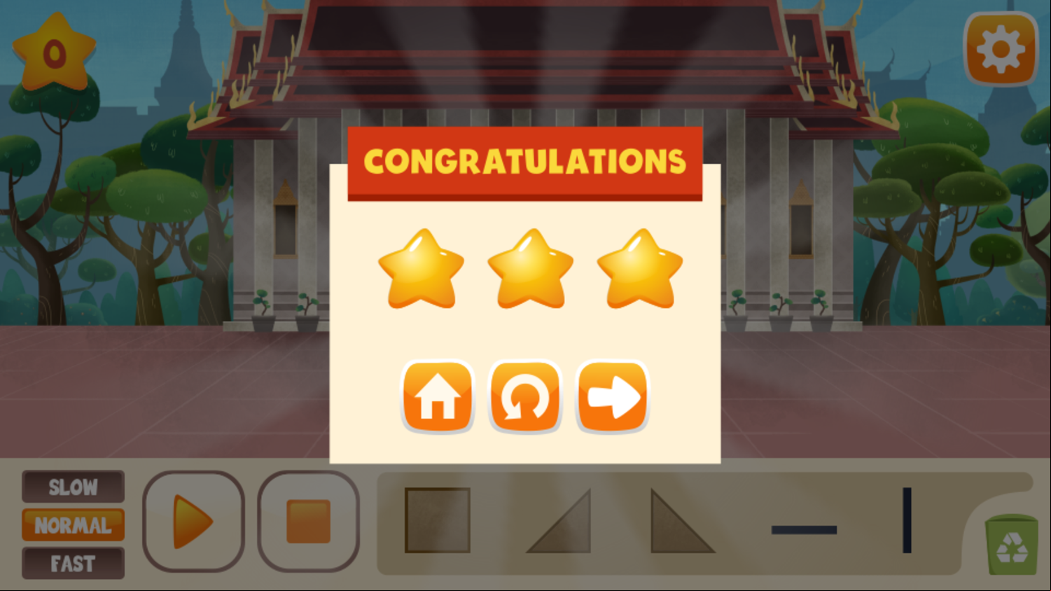 Hogie The Globehopper Adventure Puzzle Game Level Score Screenshot.