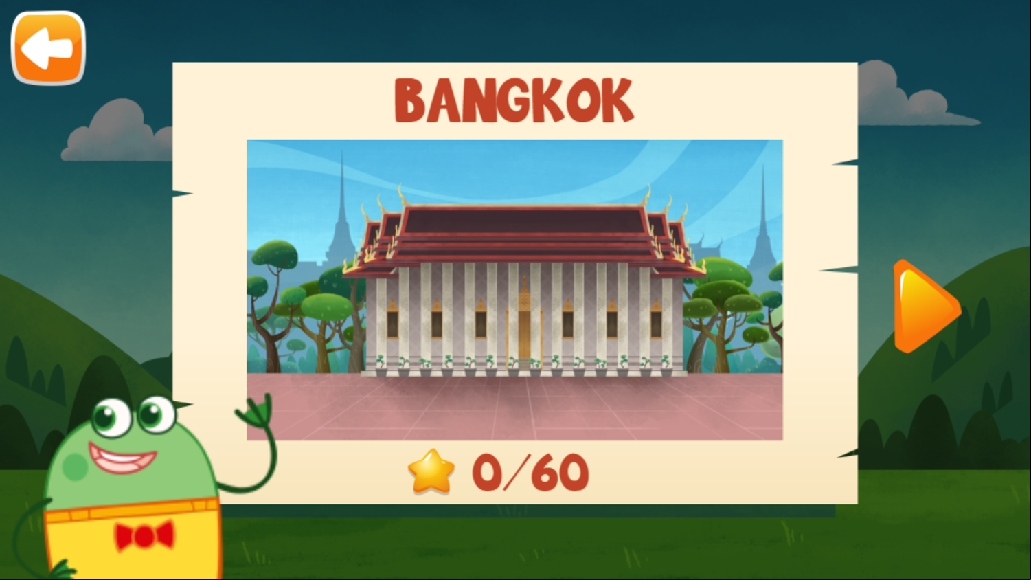 Hogie The Globehopper Adventure Puzzle Game Stage Select Screenshot.