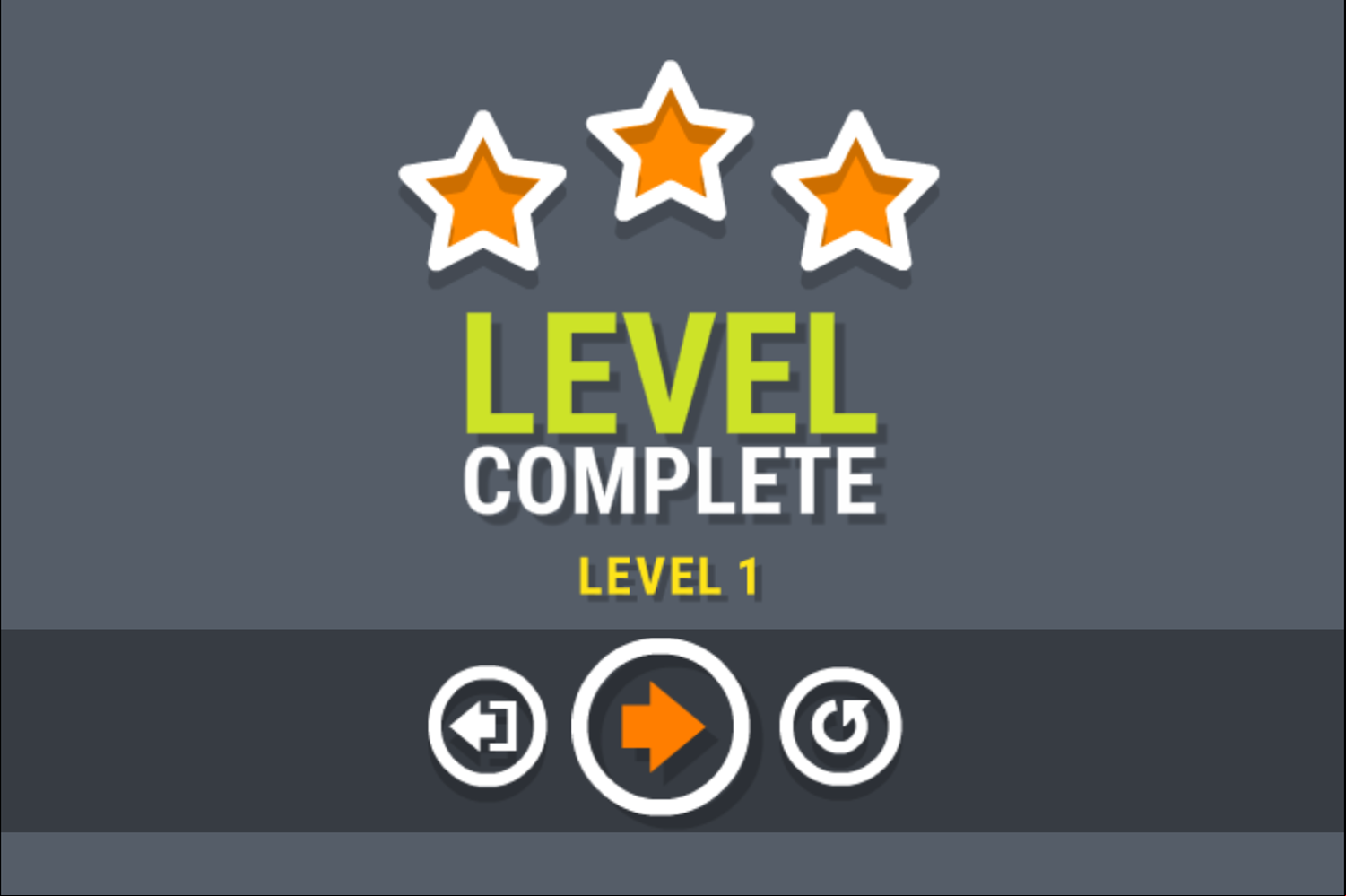 Hole In One Game Level Complete Screen Screenshot.