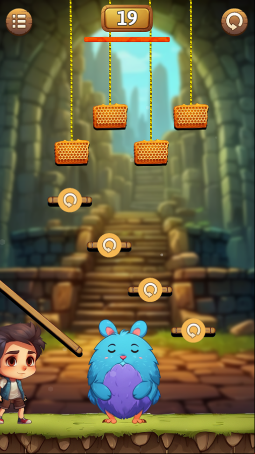Honey Catcher Game Level Challenge Screenshot.
