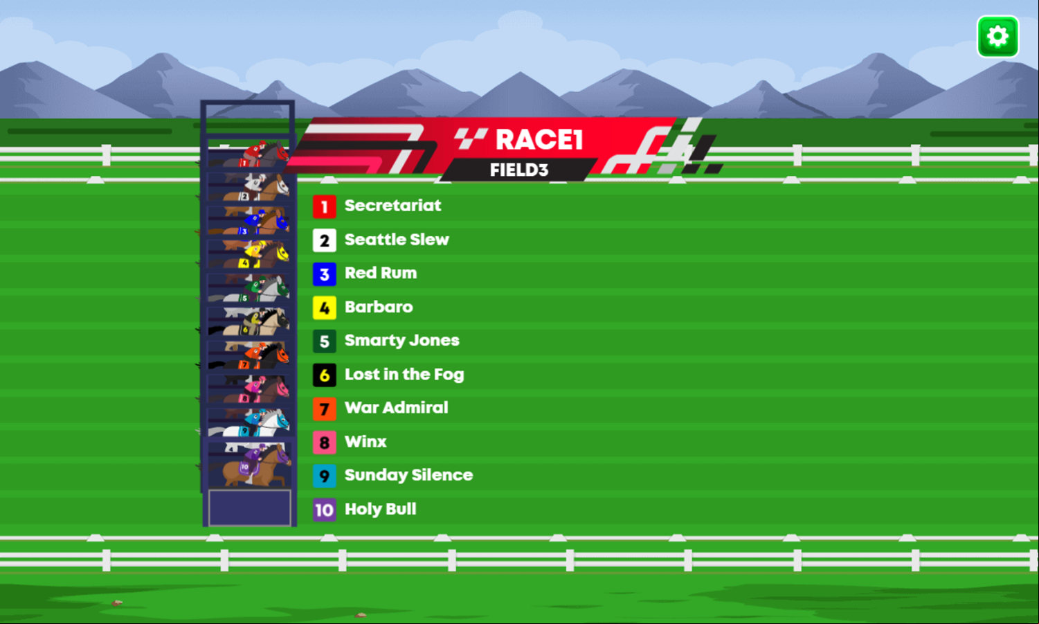 Horse Racing Game Screenshot.