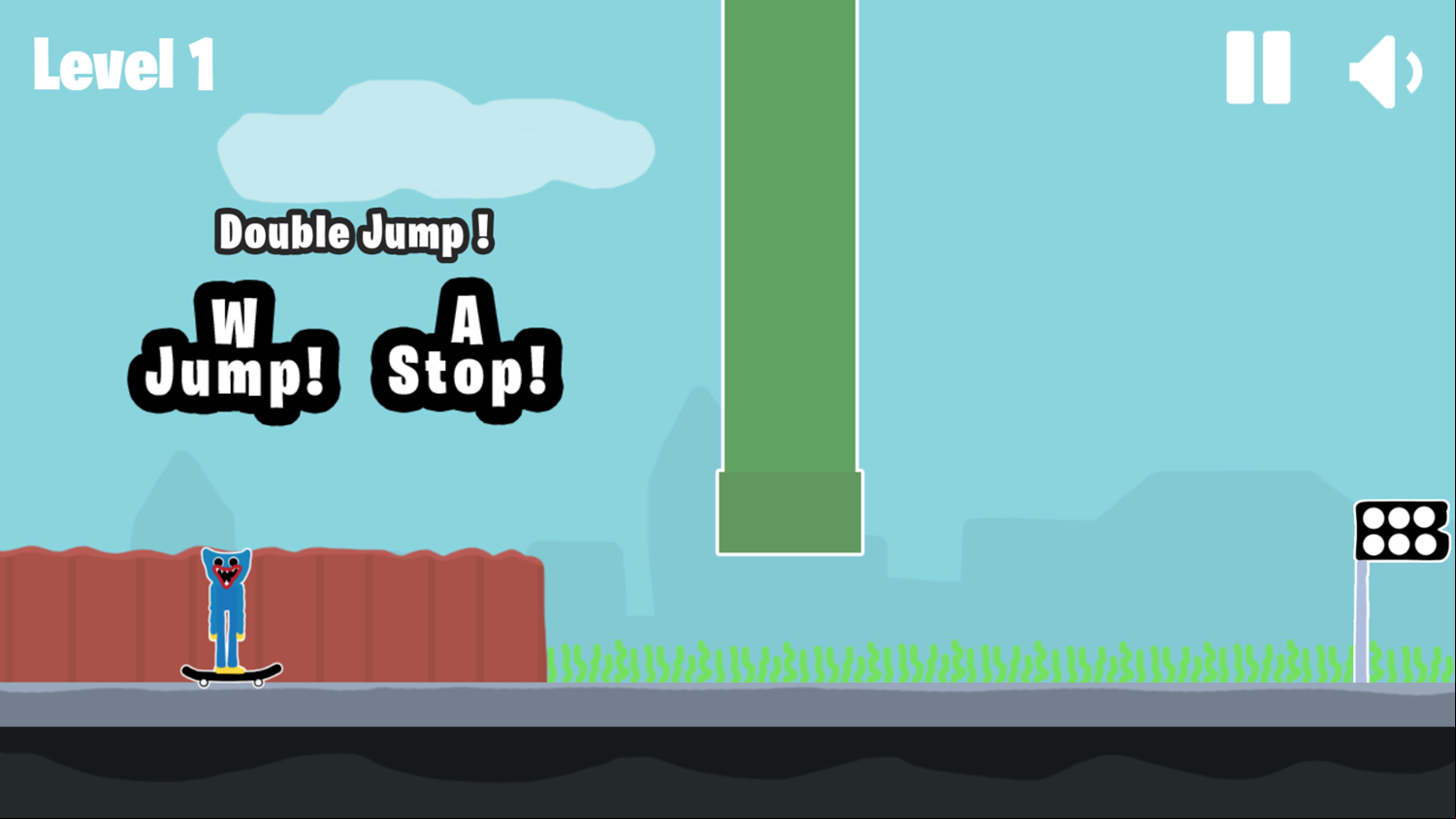 Huggy Skate Game Level Start Screenshot.