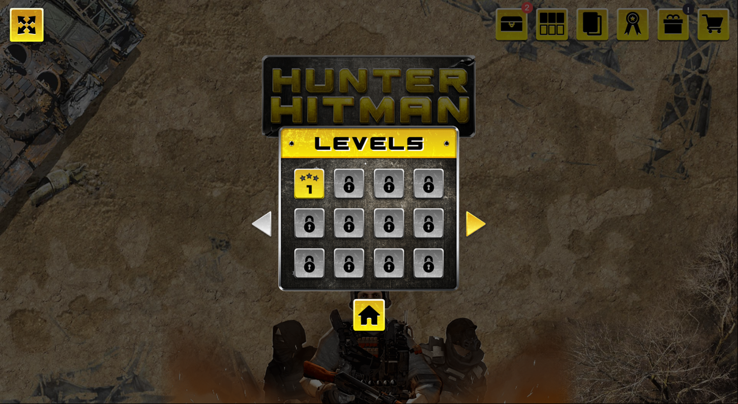 Hunter Hitman Game Level Select Screenshot.