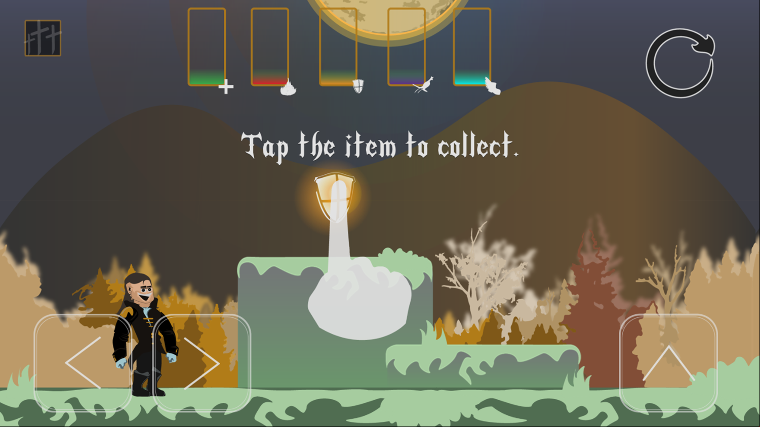 Hunters and Monsters Two Full Moon Night Game Tap To Collect Screenshot.