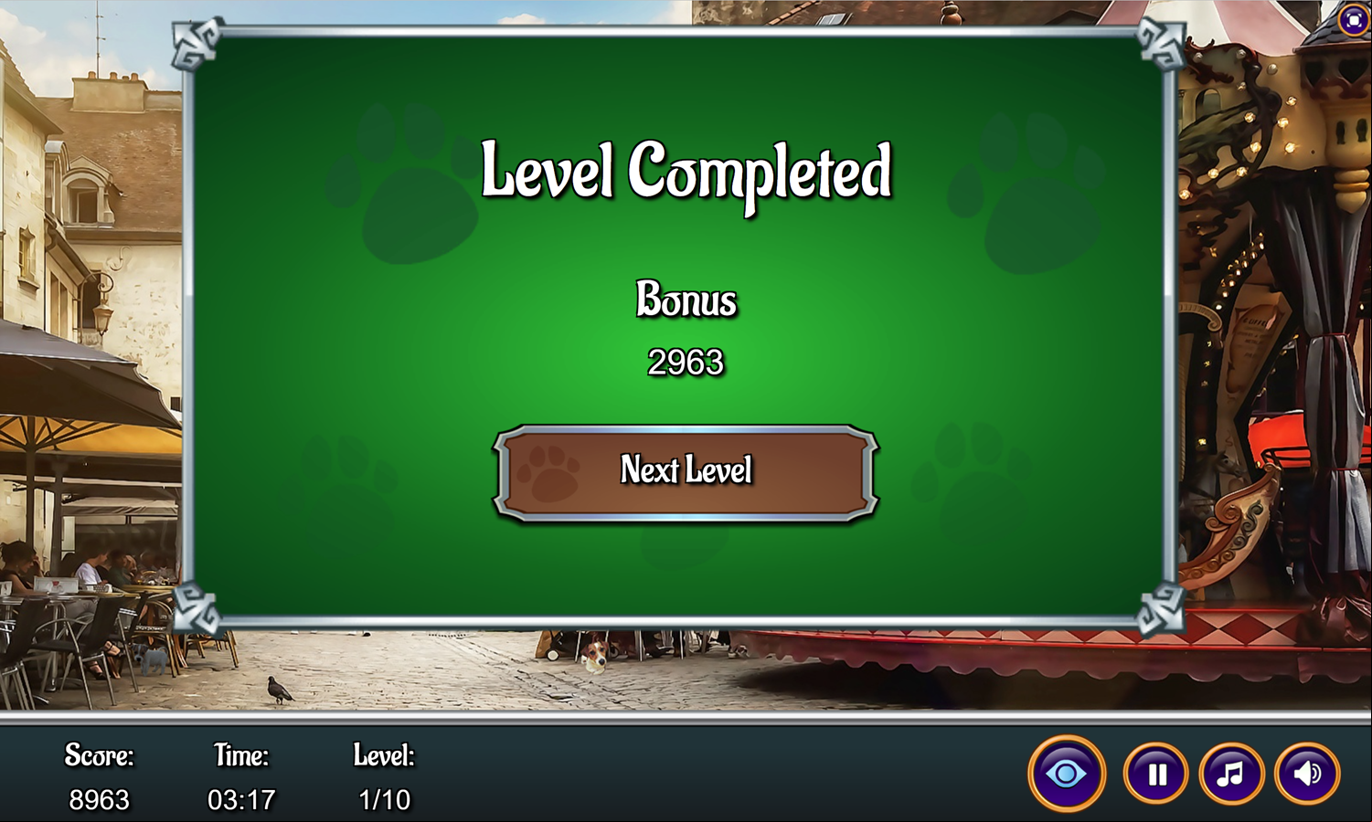 Hunting Jack in the City Game Level Completed Screen Screenshot.