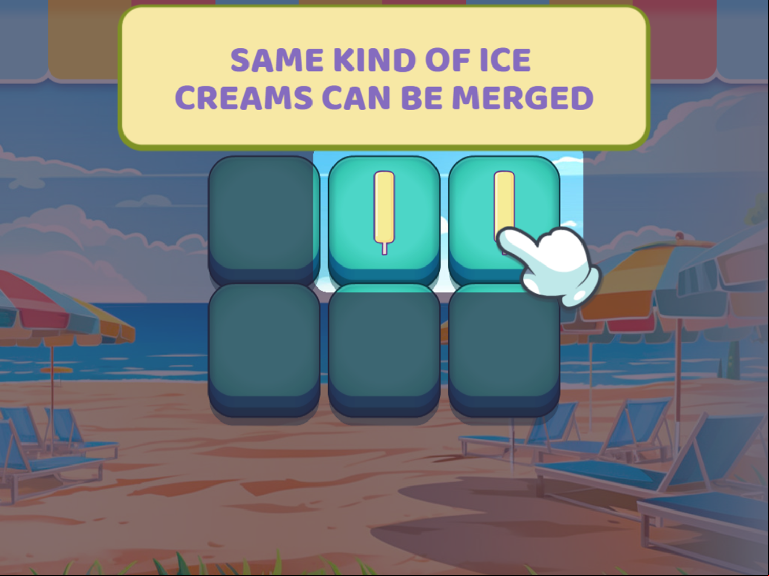 Ice Cream Merge Game Merging Ice Cream Instructions Screenshot.
