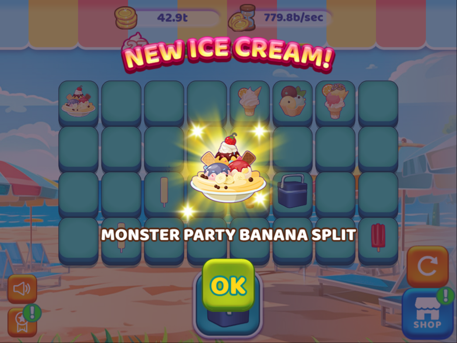 Ice Cream Merge Game Monster Party Banana Split Screenshot.