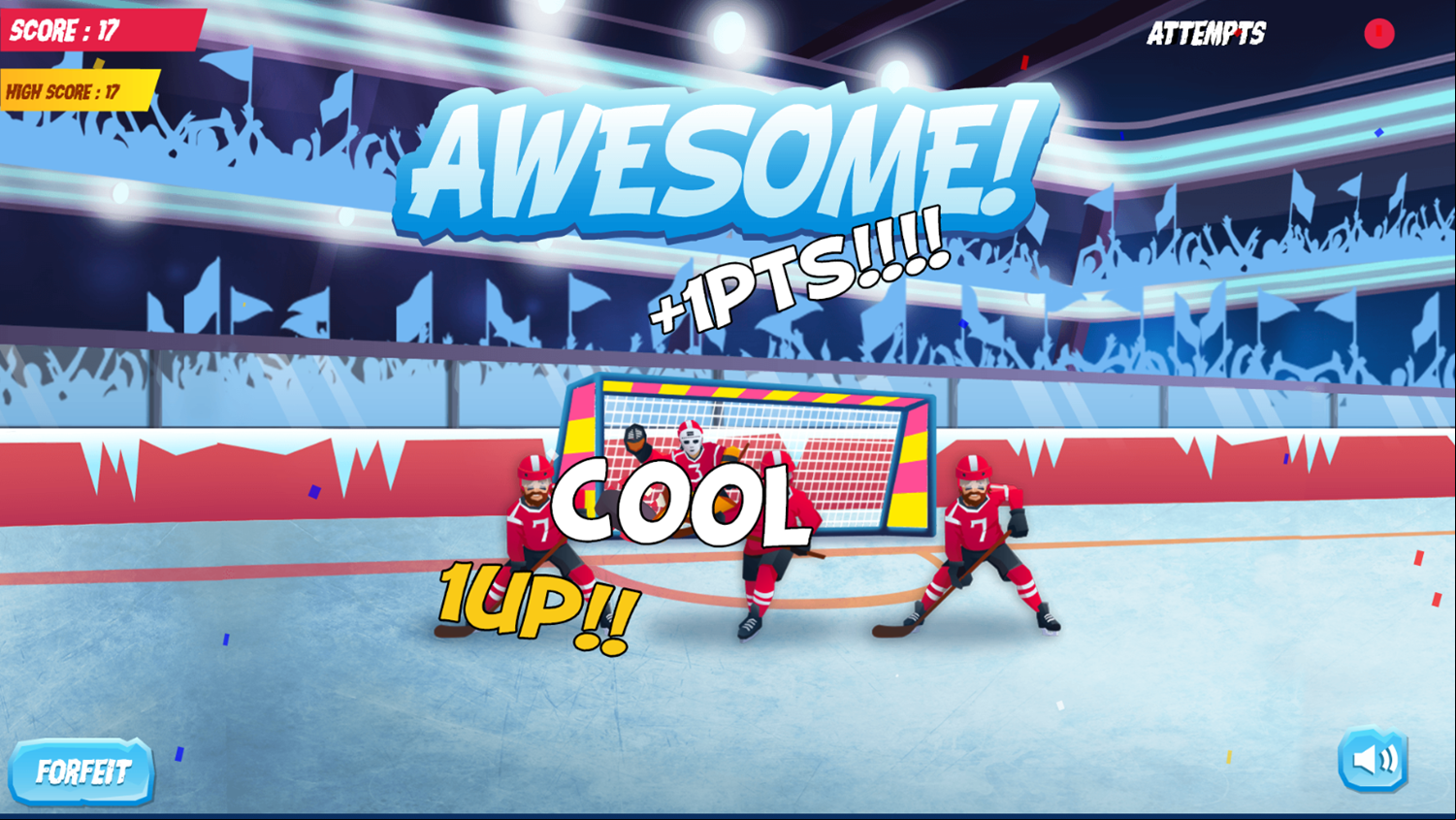 Ice Hockey Shootout Game Play Screenshot.
