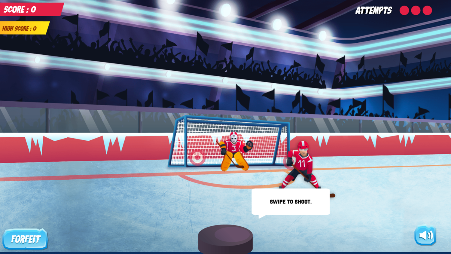 Ice Hockey Shootout Game How To Play Screenshot.