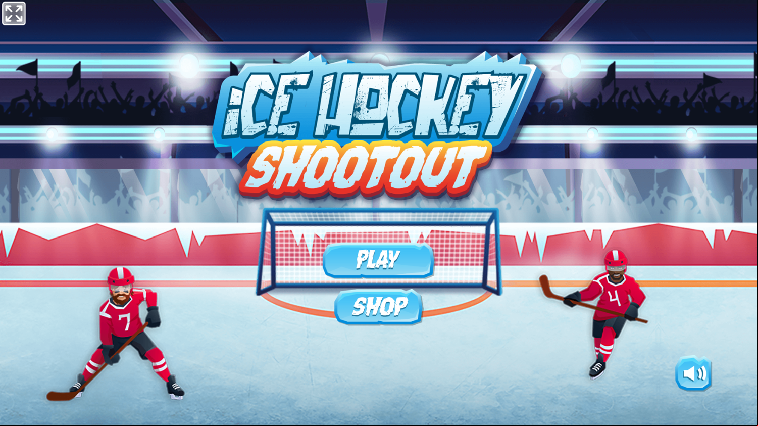 Ice Hockey Shootout Game Welcome Screen Screenshot.