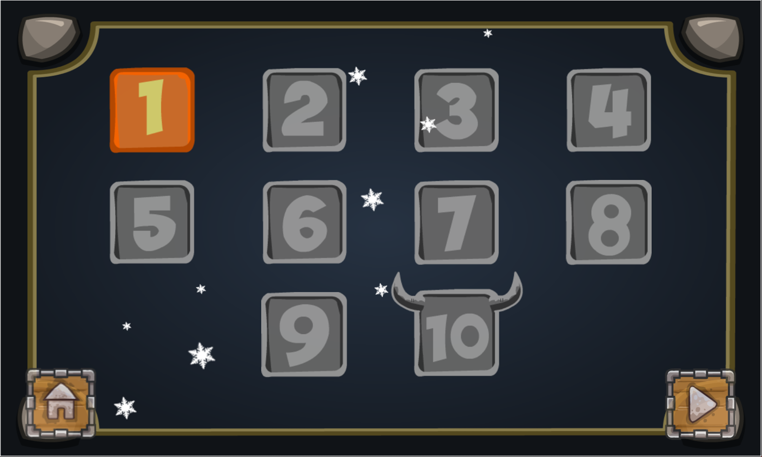 Ice Wizard Adventure Game Level Select Screenshot.