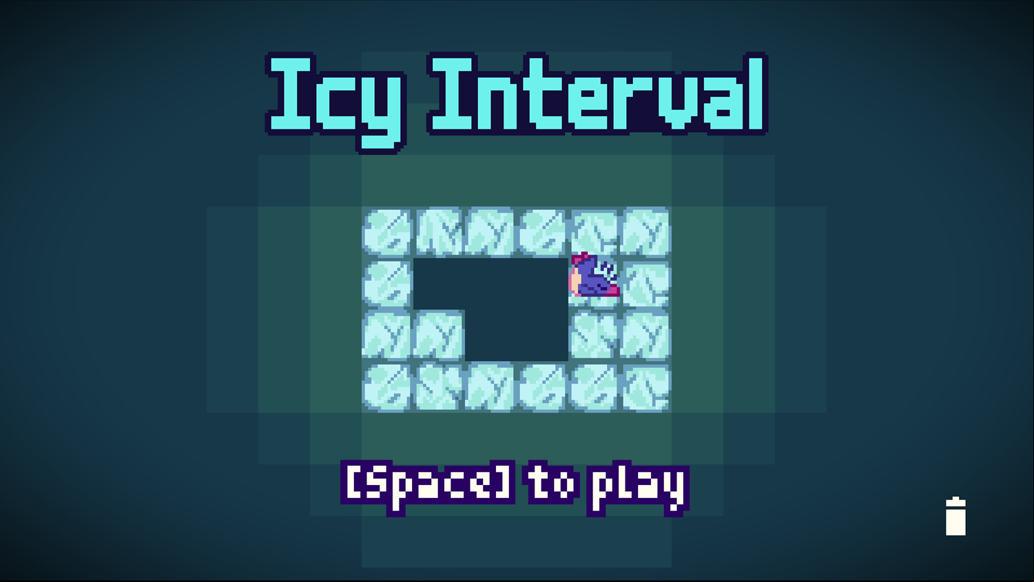Icy Interval Game Welcome Screen Screenshot.