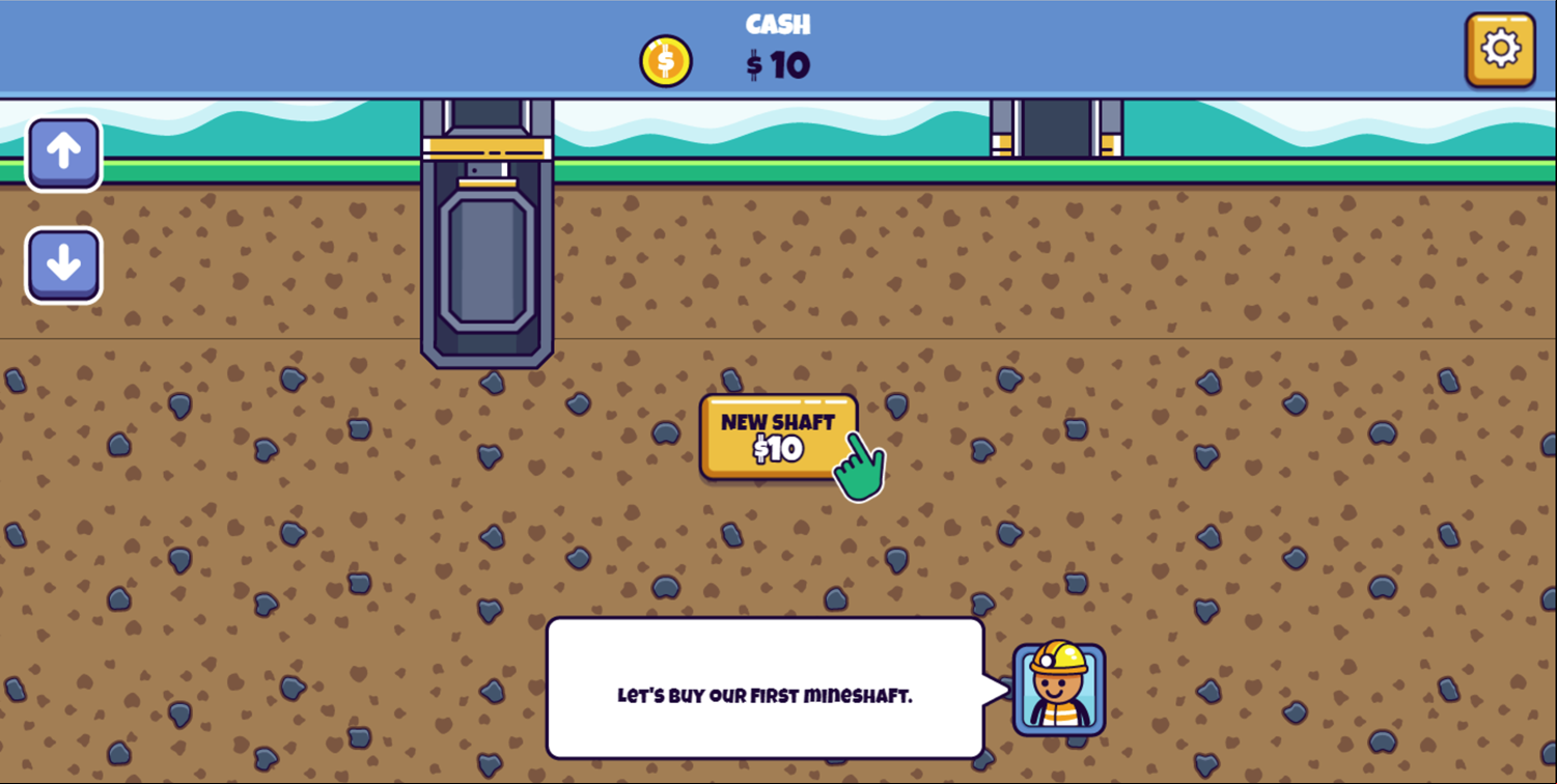 Idle Mining Empire Game Buy First Mineshaft Screenshot.
