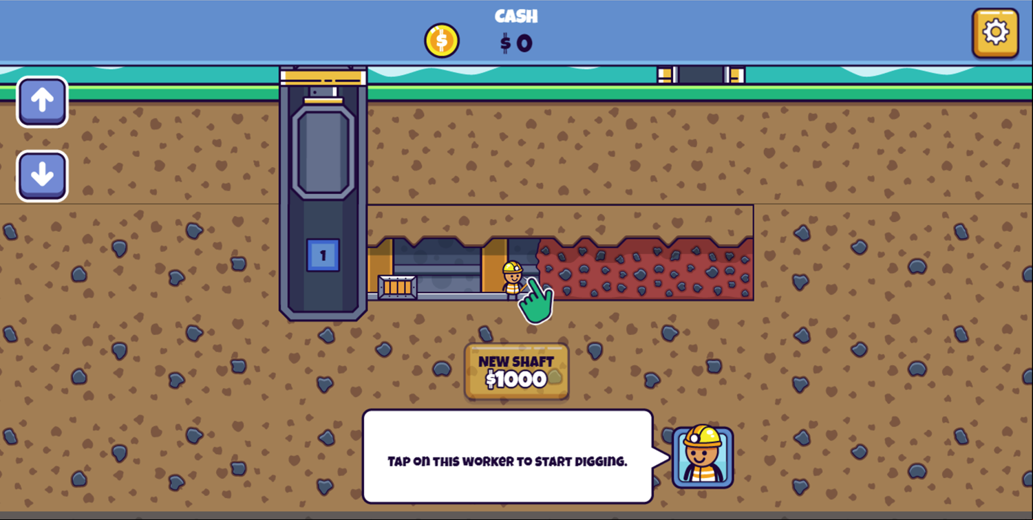 Idle Mining Empire Game Start Digging Screenshot.