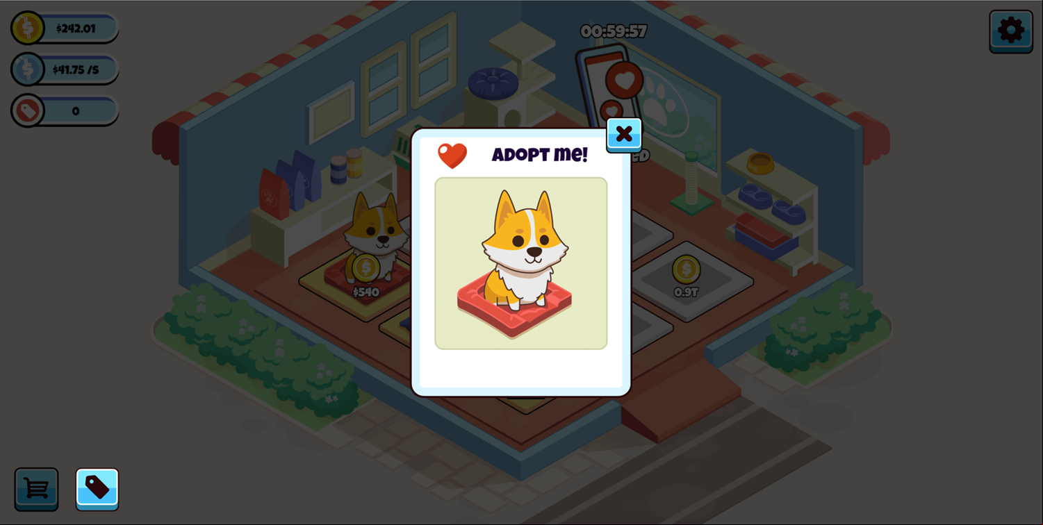 Idle Pet Business Game Adopt Me Screenshot.