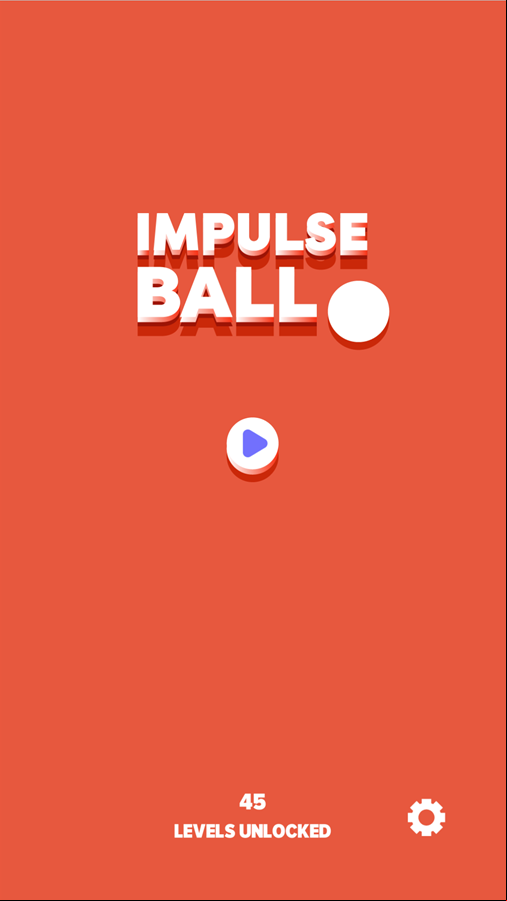 Impulse Ball Game Welcome Screen Screenshot.