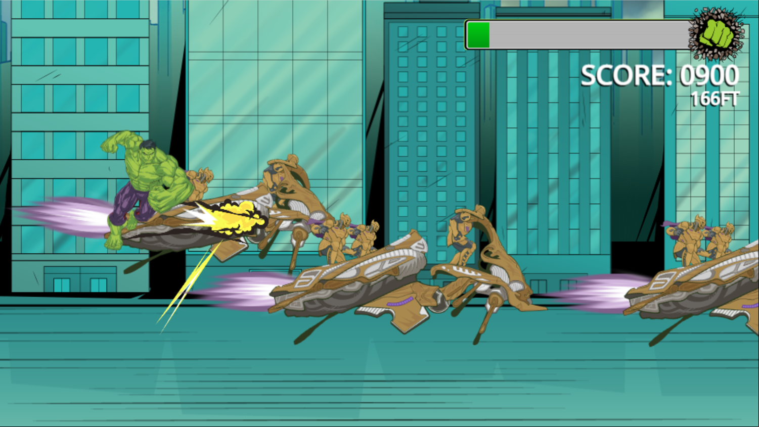 Incredible Hulk Chitauri Takedown Game Screenshot.