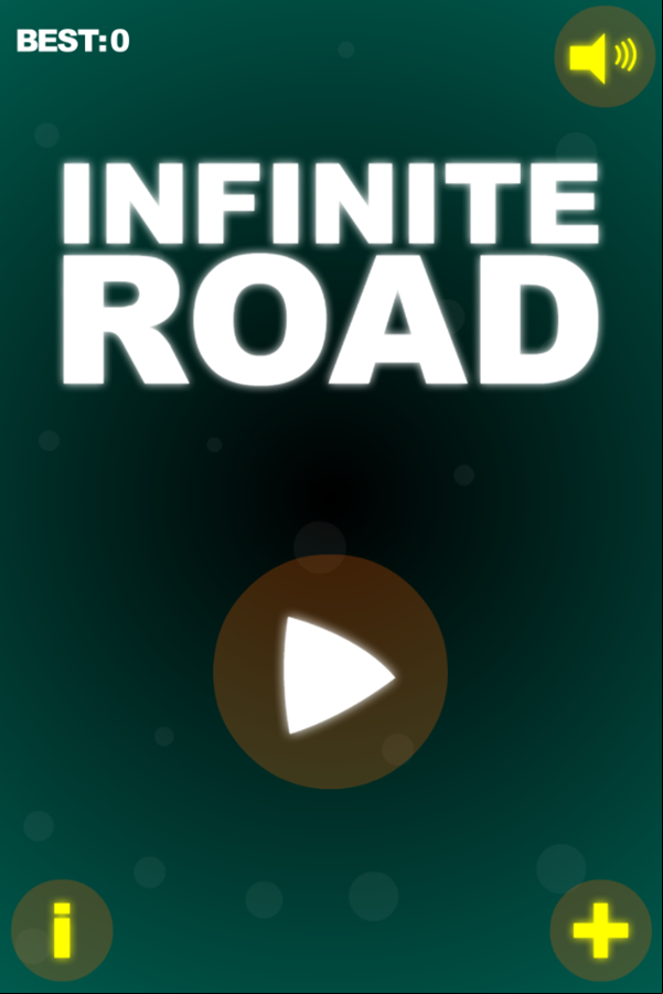 Infinite Road Game Welcome Screen Screenshot.