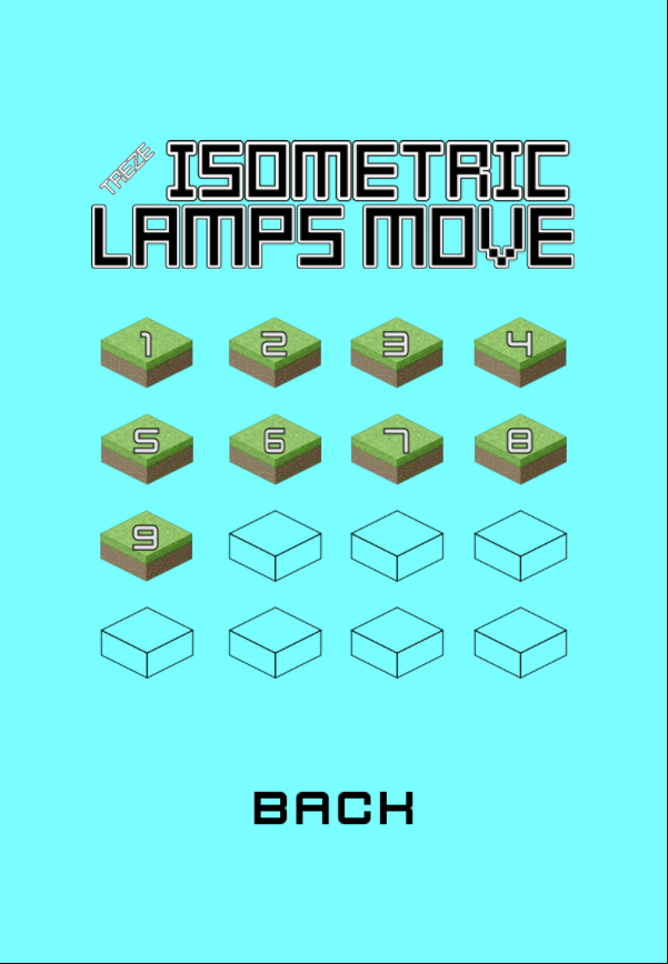 Treze Isometric Lamps Move Game Level Select Screen Screenshot.