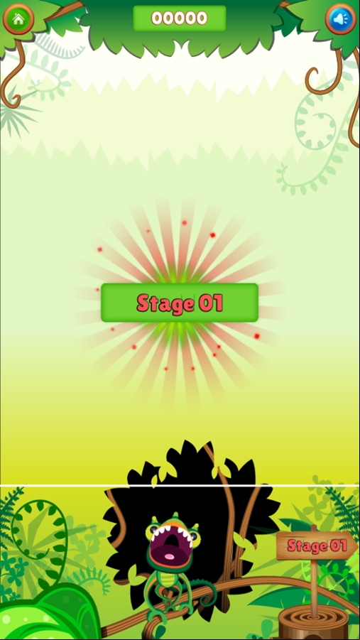 Jackie the Chameleon Game Start Screenshot.