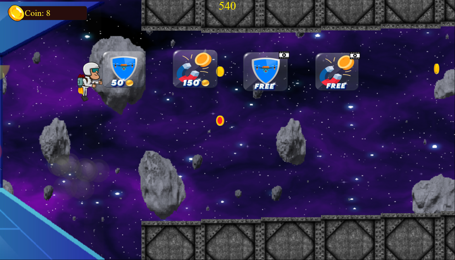 Jetpack MeteorFall Chronicles Game Start Screenshot.