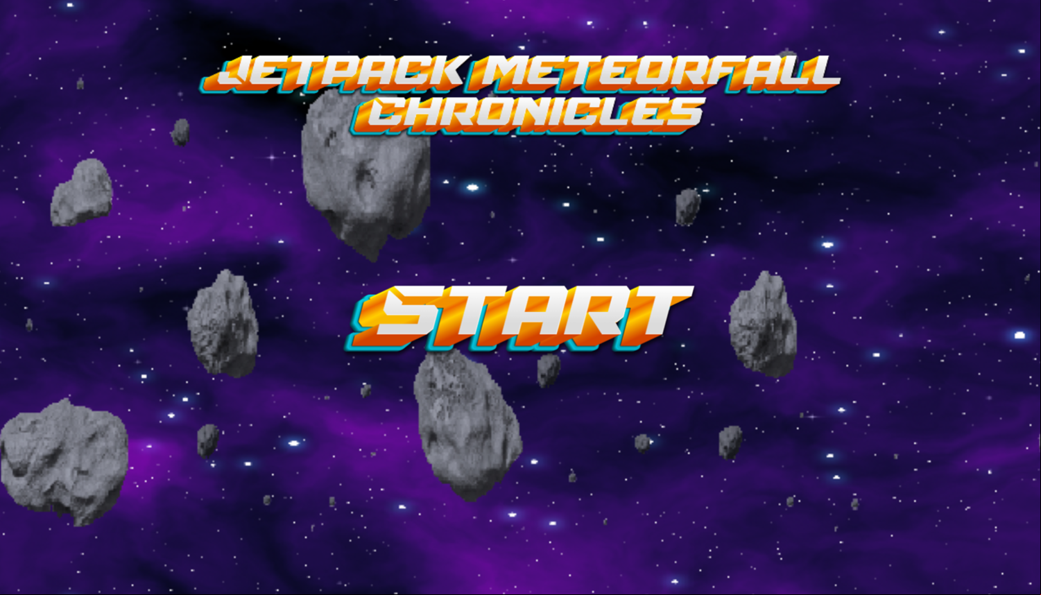 Jetpack MeteorFall Chronicles Game Welcome Screen Screenshot.