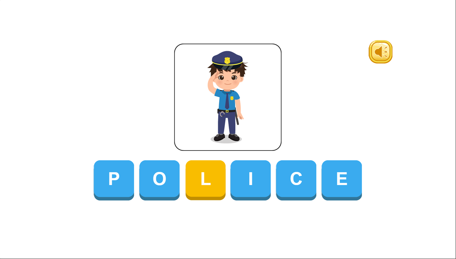 Jobs Word Sort for Kids Game Level Play Screenshot.