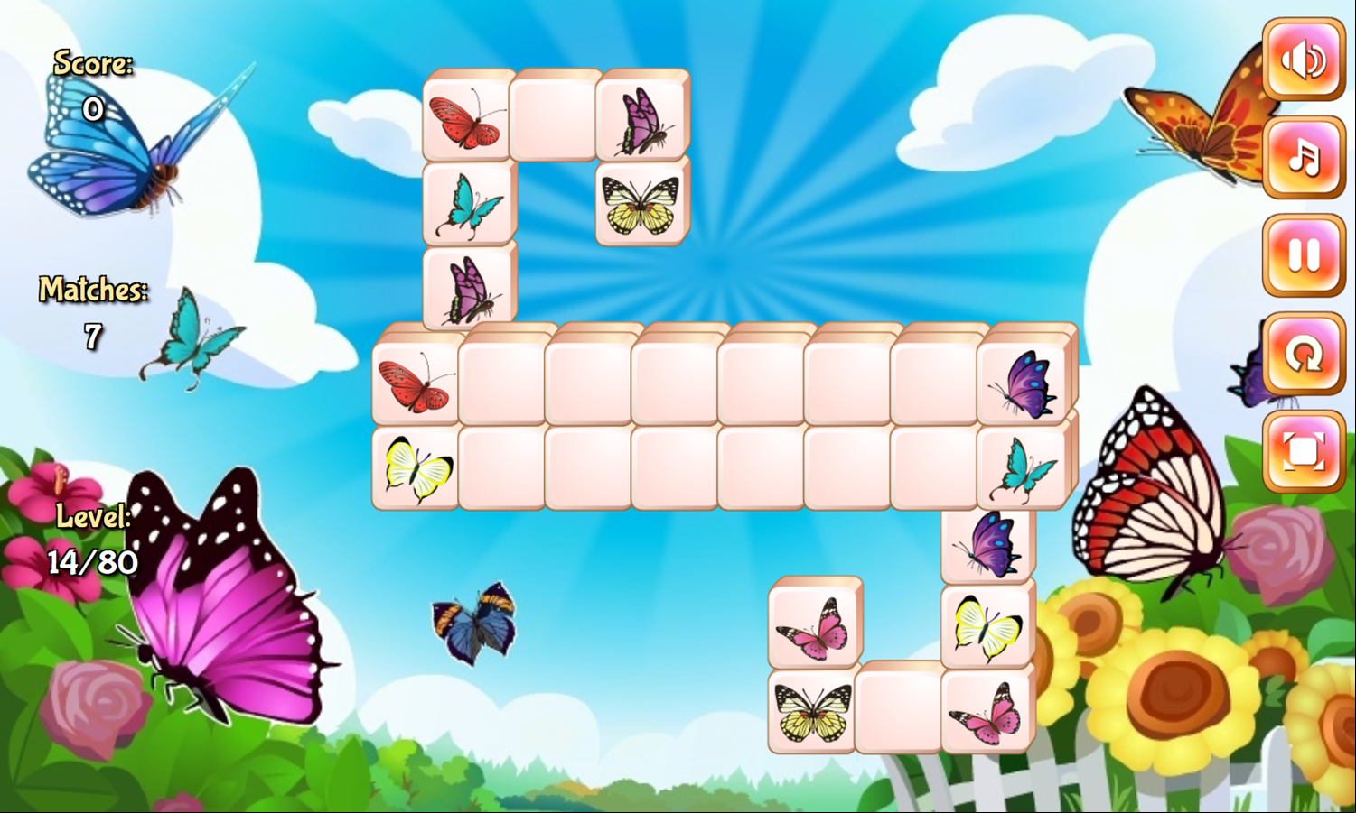 Jolly Jong Butterfly Game Level Progress Screenshot.