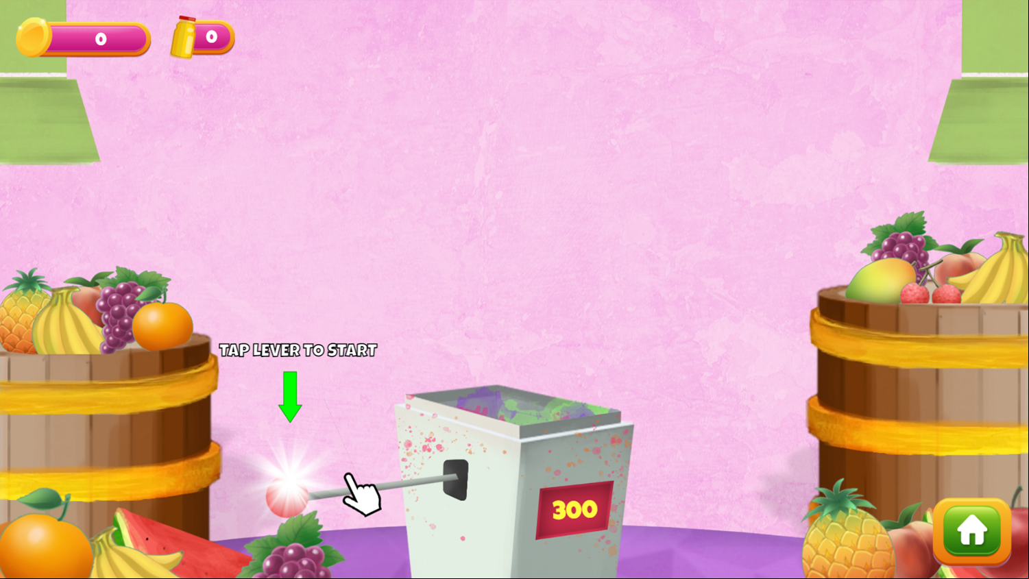 Juice Crusher Game Start Screenshot.